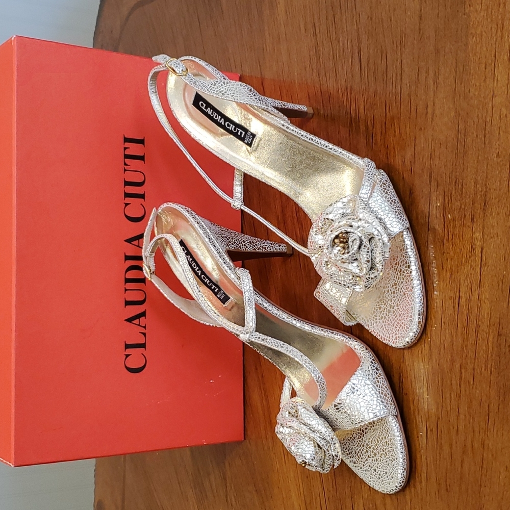 Like NEW Claudia Ciuti platinum heels